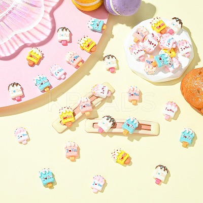 36Pcs 6 Colors Opaque Resin Cabochons RESI-CJ0004-89-1