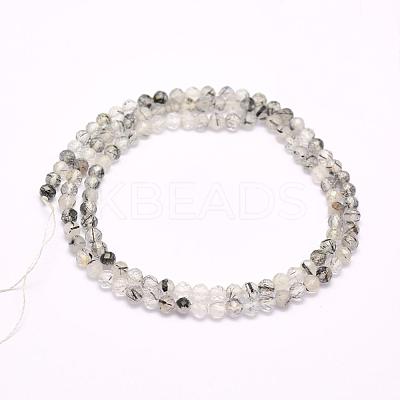 Natural Black Rutilated Quartz Beads Strands G-F509-34-3mm-1