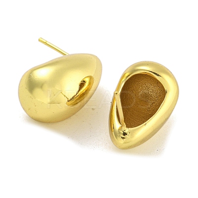 Rack Plating Teardrop Brass Stud Earrings for Women EJEW-G410-60G-1