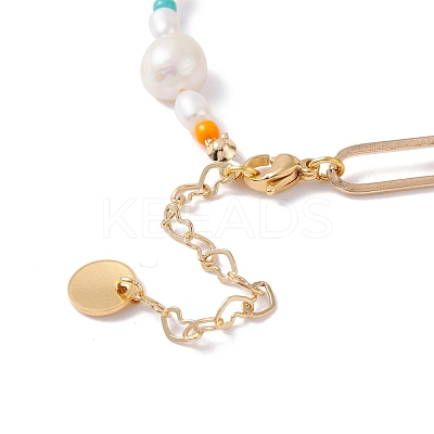 Sunflower Natural Shell Beads Bracelet BJEW-TA00027-1