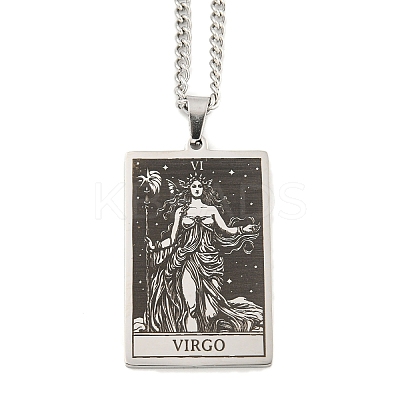 Non-Tarnish 304 Stainless Steel Tarot Pendant Necklaces NJEW-A026-01P-06-1