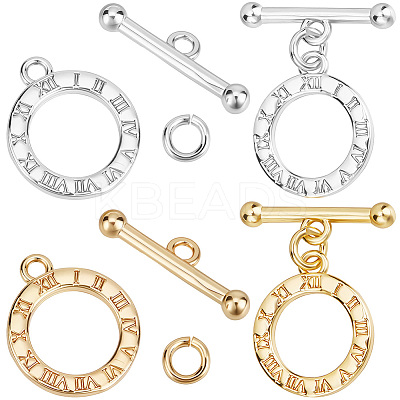 10Pcs 2 Styles Brass Toggle Clasps KK-BBC0023-30-1