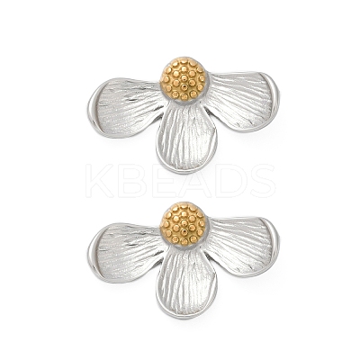 304 Stainless Steel Two Tone Stud Earrings EJEW-S265-09GP-1