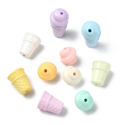 60Pcs 2 Styles Opaque Acrylic Beads SACR-CJ0001-86-1