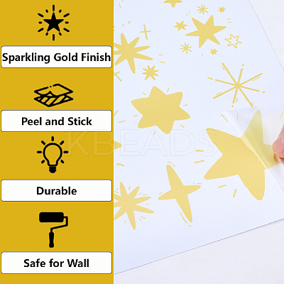 PVC Plastic Star Wall Stickers DIY-WH20009-43-1