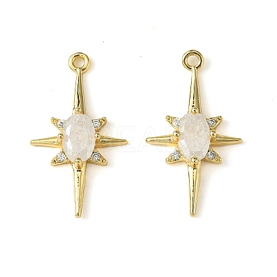 Brass Micro Pave Cubic Zirconia Pendants KK-M277-08G-04-1
