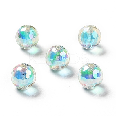 Two Tone UV Plating Rainbow Iridescent Acrylic Beads TACR-D010-03B-02-1