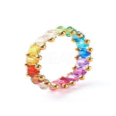 Transparent Acrylic Beads Finger Rings X1-RJEW-TA00004-1