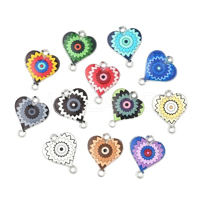 44Pcs 22 Colors Alloy Enamel Connector Charms ENAM-CJ0006-64-1