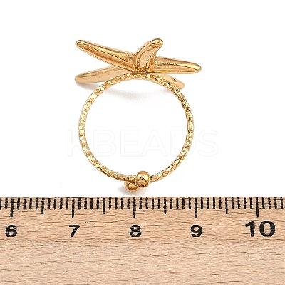 304 Stainless Steel Adjustable Open Cuff Rings for Women LS-RJEW-K303-01G-1