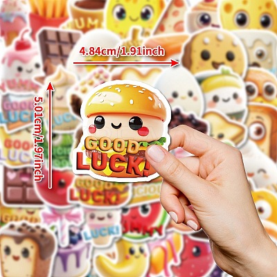 50Pcs Cartoon Food Paper Sticker LS-STIC-C012-11-1
