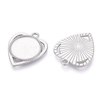 304 Stainless Steel Pendant Cabochon Component STAS-N114-05P-1