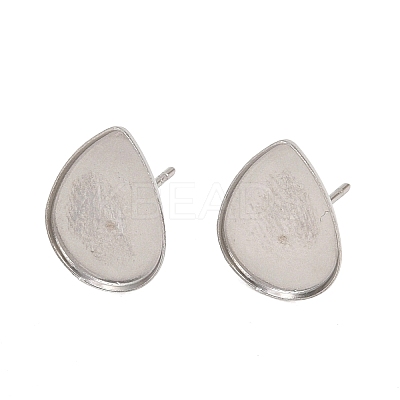 Tarnish Resistant Earring Cabochon Settings 304 Stainless Steel Ear Studs Blank Settings LS-STAS-Q170-13-1