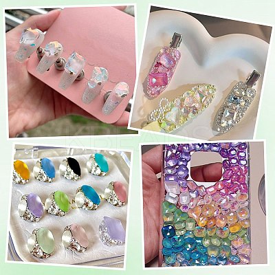 30Pcs 2 Styles Frosted Glass Rhinestone Cabochons FIND-PH0021-95-1