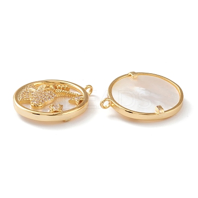 Real 18K Gold Plated Brass Micro Pave Clear Cubic Zirconia Pendants ZIRC-Z007-22F-1