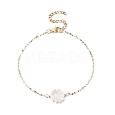 4Pcs 4 Style Natural Shell Beaded Anklets Set AJEW-AN00526-1
