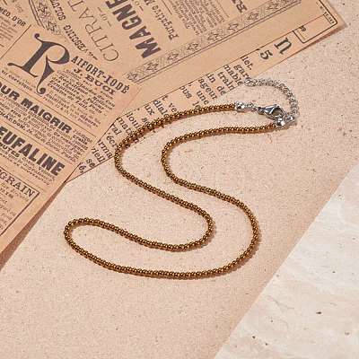 Round Glass Beaded Necklace for Women NJEW-JN03821-02-1