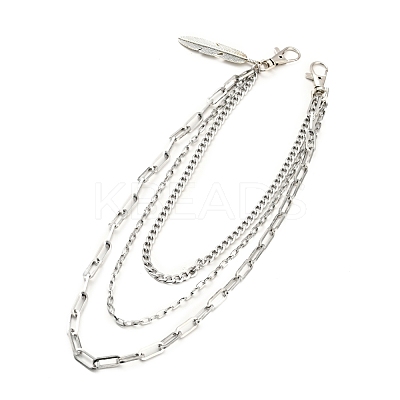 304 Stainless Steel Triple Layer Chains for Jeans Pants AJEW-E049-08P-1