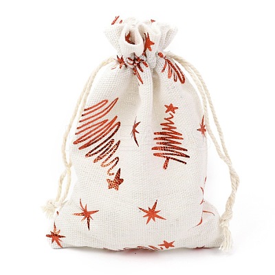 Christmas Theme Cotton Fabric Cloth Bag X-ABAG-H104-B19-1