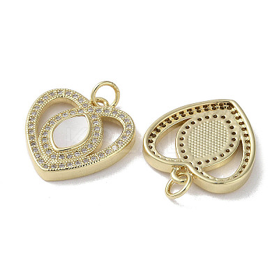 Brass Micro Pave Cubic Zirconia Pendants KK-G485-34I-G-1