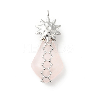 Natural Rose Quartz Pendants G-G870-07P-1