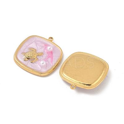 304 Stainless Steel Enamel Pendants STAS-U057-11G-B-1