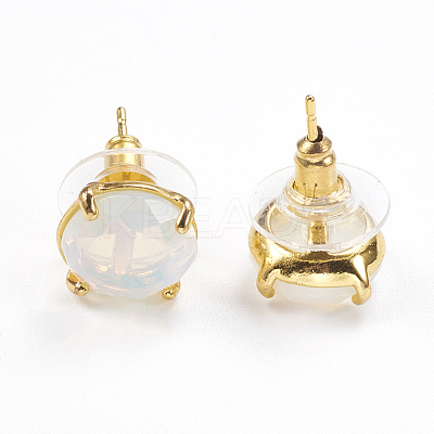 Natural & Synthetic Gemstone Stud Earrings EJEW-L196-05-1