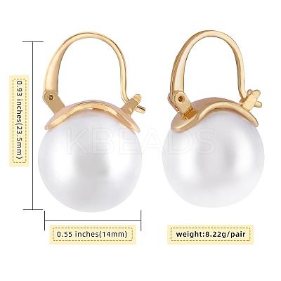 Pearl Earrings Gray Round Ball Hoop Dangle Earrings Stud Elegant Shell Pearl Drop Stud Imitation Freshwater Cultured Pearls Earrings Brass Charms Jewelry Gift for Women JE1096A-1