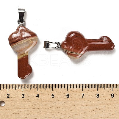 Natural Red Jasper Pendants G-M424-01P-02-1