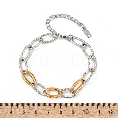 304 Stainless Steel Cable Chain Bracelets for Women BJEW-K279-02GP-1