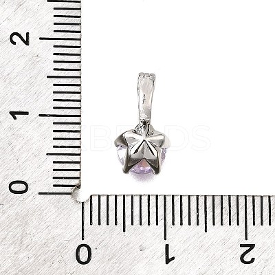 Brass Micro Pave Cubic Zirconia Charms KK-D356-05F-P-1
