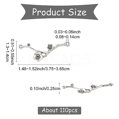 100G Tibetan Style Alloy Connector Charms FIND-YW0008-03-1