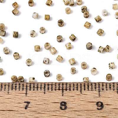 Spray Painted Picasso Cylinder Glass Seed Beads X-GLAA-T028-12A-11-1