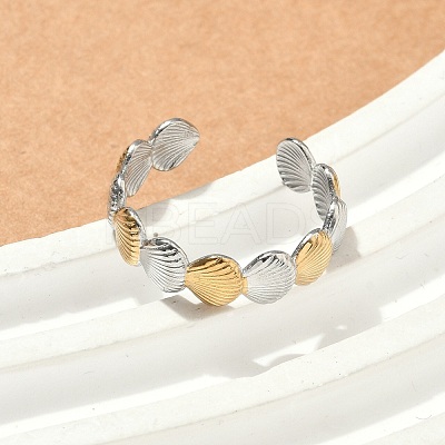 304 Stainless Steel Double Color Cuff Rings LS-RJEW-S635-01GP-C-1