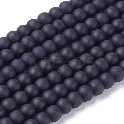 Baking Paint Transparent Glass Bead Strands GLAA-S031-4mm-38-1