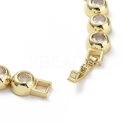 BrassMicro Pave Cubic Zirconia Chain Necklaces NJEW-L170-10G-1