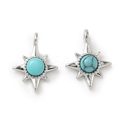 Synthetic Turquoise Star Charms KK-L250-04P-1