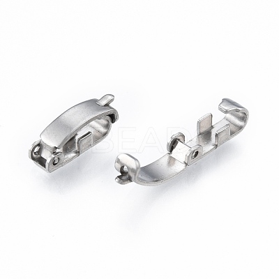 Non-Tarnish 304 Stainless Steel Fold Over Clasps STAS-N092-169-1