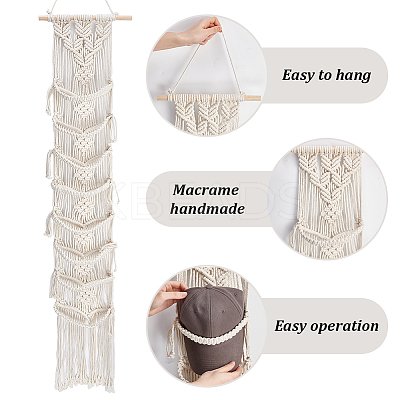 1Pc Cotton with Wood Wall Hat Hanger ODIS-PH0001-77-1