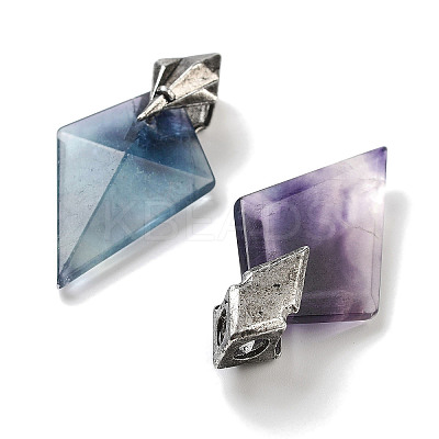 Natural Fluorite Pendants G-K338-10AS-04-1