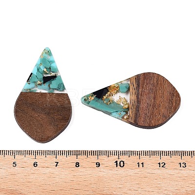 Transparent Resin and Walnut Wood Pendants RESI-T057-06J-1