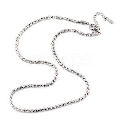 304 Stainless Steel Rope Chain Necklaces for Women NJEW-Q026-02P-1