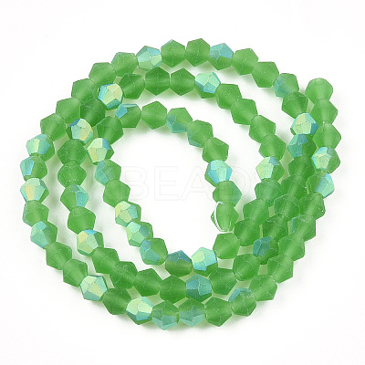 Imitate Austrian Crystal Bicone Frosted Glass Beads Strands EGLA-A039-T6mm-MB03-1
