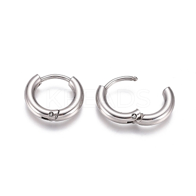 Tarnish Resistant 304 Stainless Steel Huggie Hoop Earrings LS-EJEW-G272-01-8mm-P-1