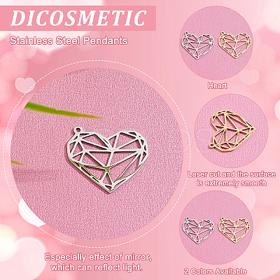 12Pcs 2 Colors 201 Stainless Steel Pendants STAS-DC0010-59-1