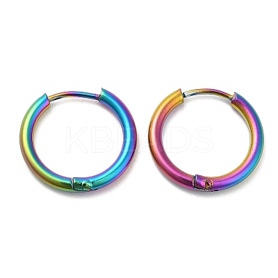 Ion Plating(IP) Titanium Alloy Huggie Hoop Earrings for Women EJEW-A100-01B-RC-1