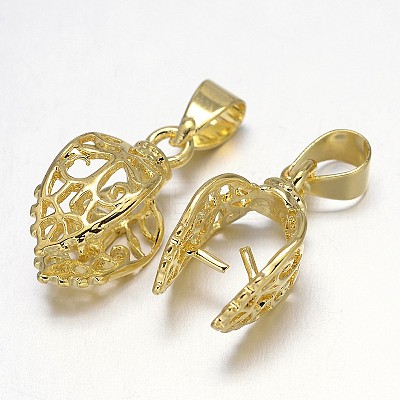 Rack Plating Brass Pendant Pinch Bails KK-E738-20-1
