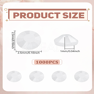 1000Pcs Glass Rhinestone Cabochons DIY-LP0002-52D-1