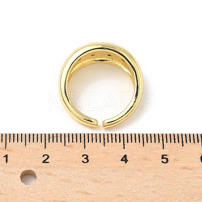 Brass Micro Pave Cubic Zirconia Adjustable Cuff Rings RJEW-V009-08G-1