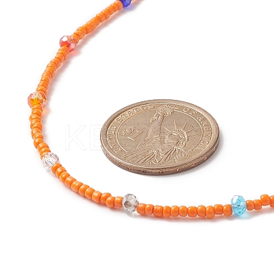 Glass Seed Beaded Necklace for Women NJEW-JN04258-1